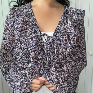 Black Floral Printed Top